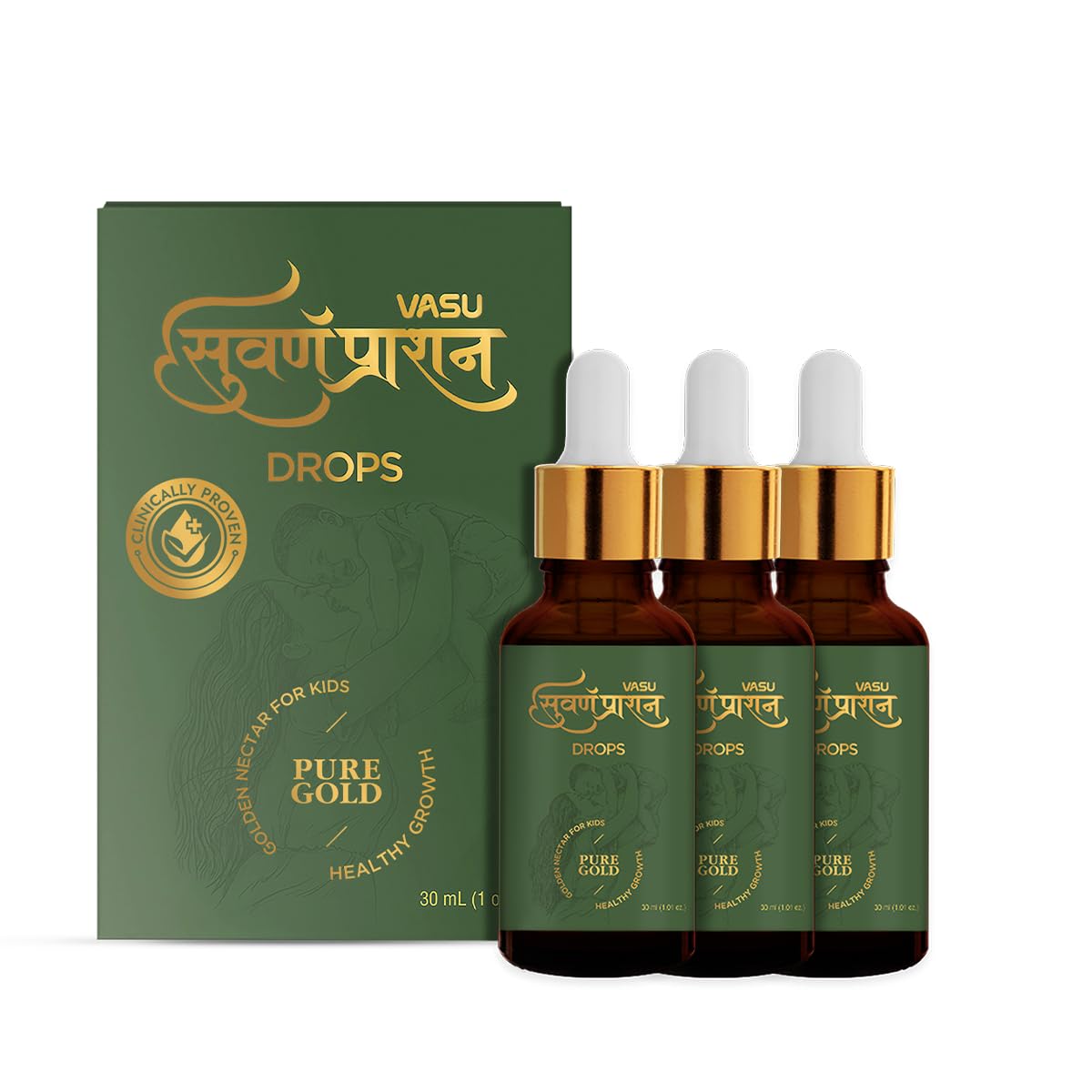 Vasu Swarnaprashan For Kids  Natural Formulated With Pure 24Ct Gold | Healthy Growth | Golden Nectar | Improves Strength & Immu