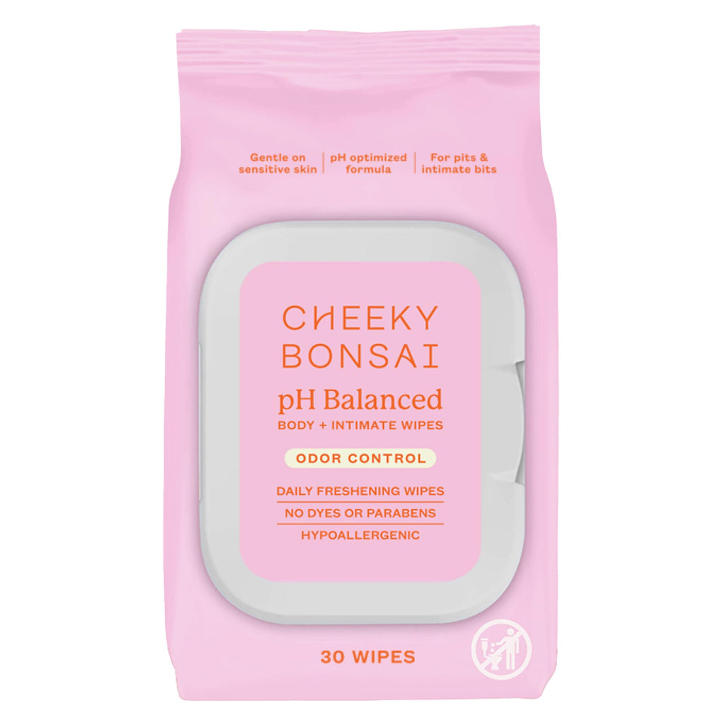 Cheeky Bonsai pH Balanced Feminine Wipes - Removes Odor - Gentle on Sensitive Skin - No Dyes or Parabens - Hypoallergenic - Gyne