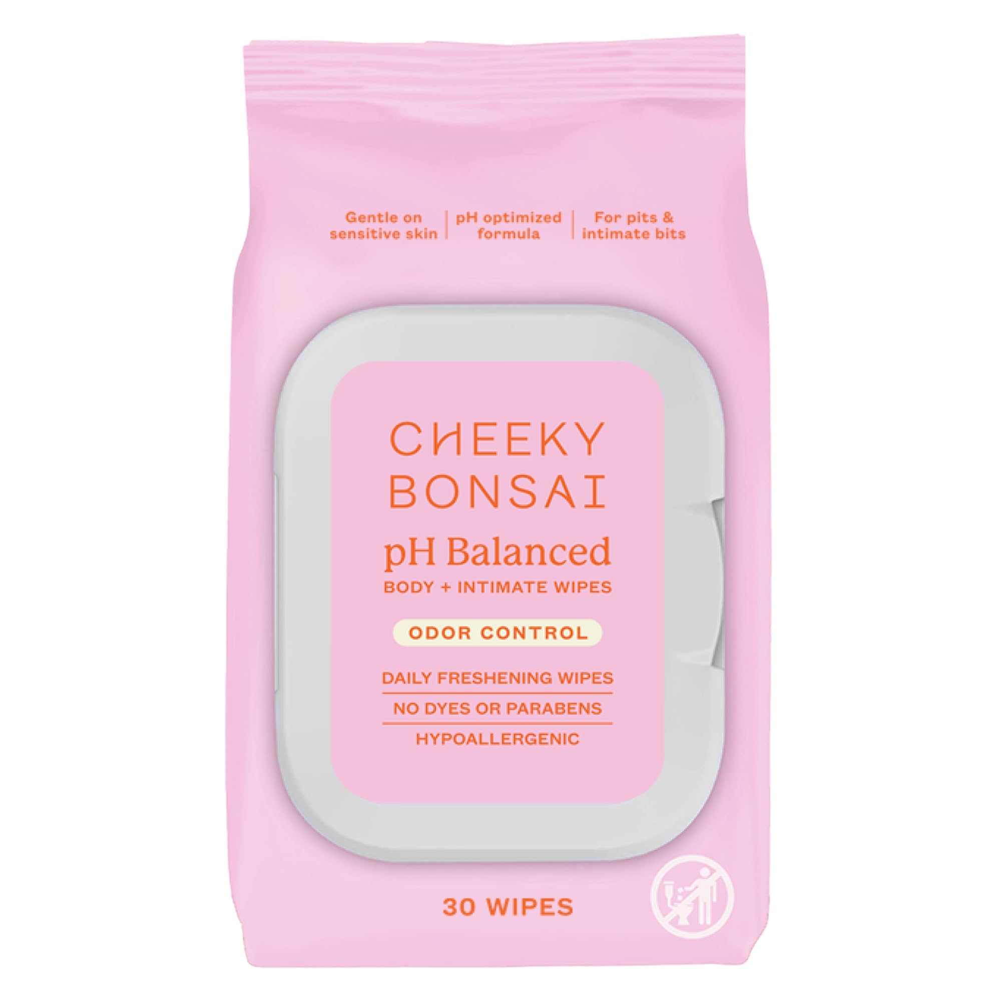 Cheeky Bonsai pH Balanced Feminine Wipes - Removes Odor - Gentle on Sensitive Skin - No Dyes or Parabens - Hypoallergenic - Gyne