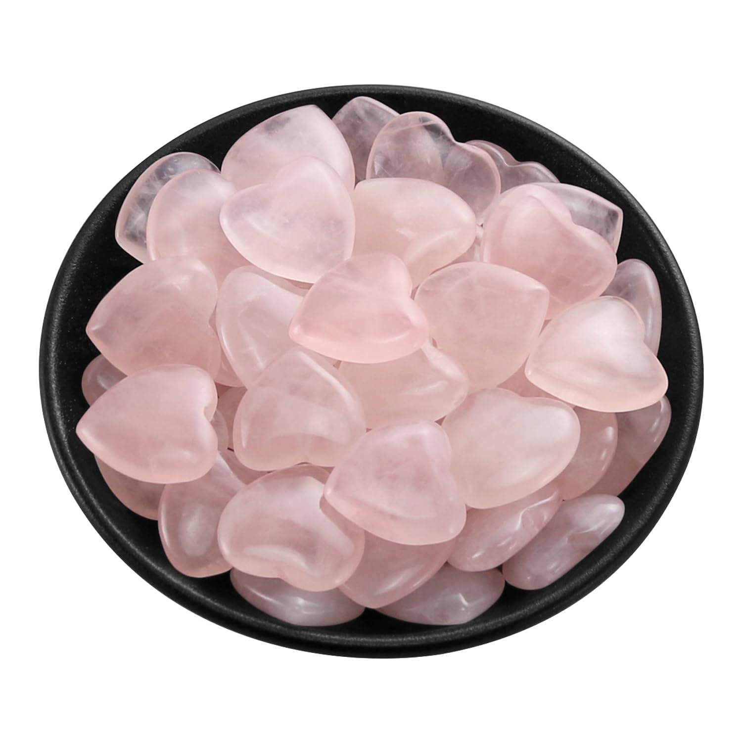 Nvzi Tumbled Polished Natural Rose Quartz Heart Stones, Crystals and Healing Stones Quartz Bulk for Wicca, Reiki, Healing Energy
