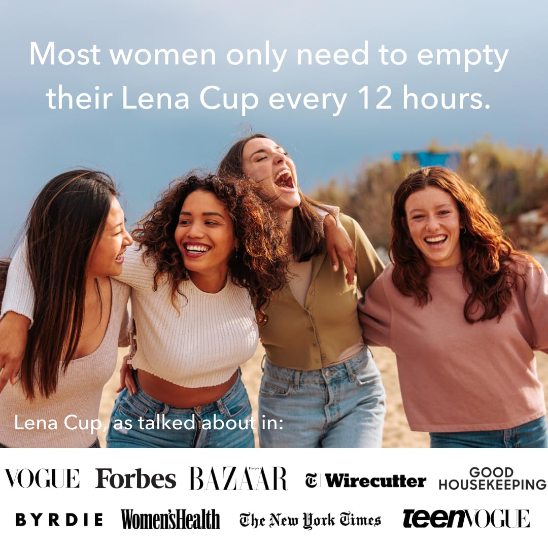 Lena Sensitive Menstrual Cup - Reusable, Soft Silicone, Light & Heavy Flow, Beginner Use - Ideal Alternative to Tampons, Pads, P