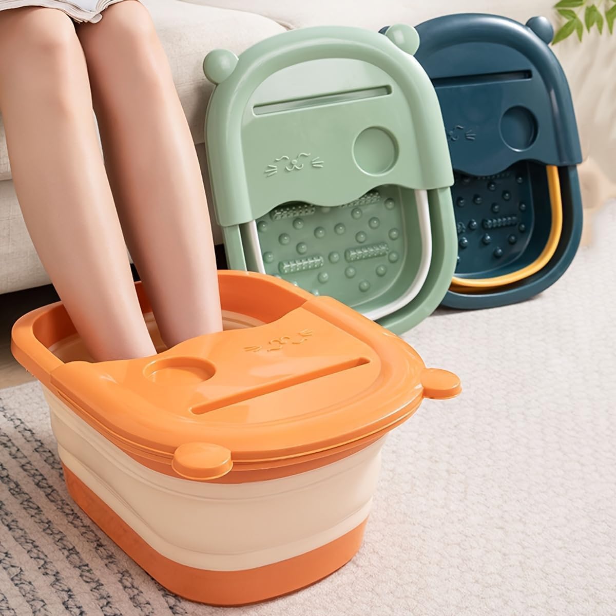 Pavityaksh Collapsible Foot Bath Spa Massager, Foldable Foot Spa & Bubble Pedicure Manicure Tub For Home & Salon, Stress & Tired