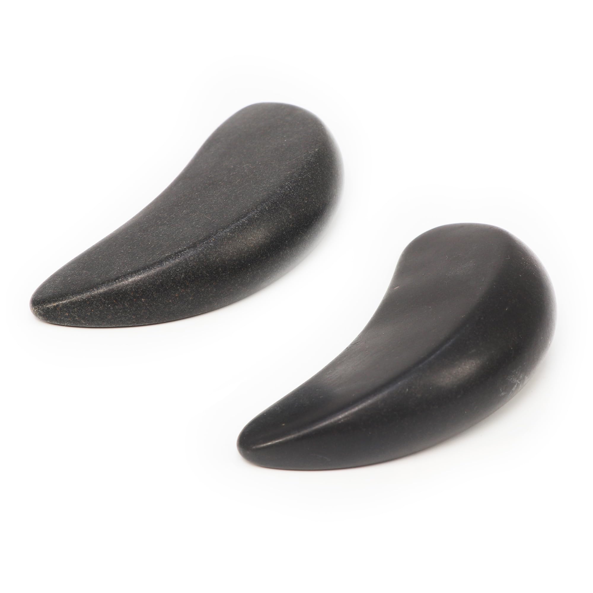 Master Massage 2-Piece Large Waning Moon Crescent Massage Stone Set - Arc Curved Deep Tissue Massager Hot Stones Pack - Gua-Sha