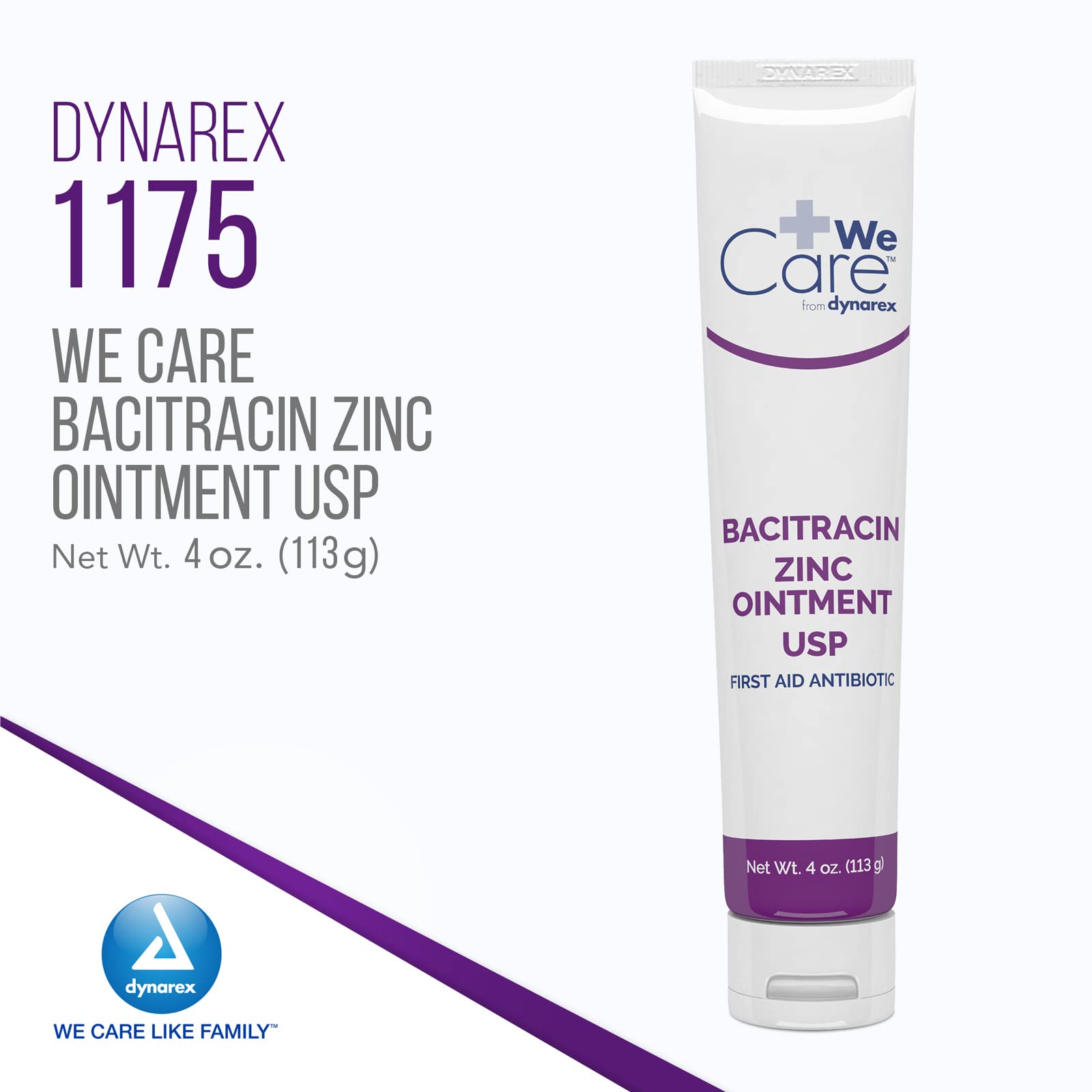 Dynarex Bacitracin Zinc Ointment USP - Burn Cream and Antibiotic Ointment for Minor Cuts, Diaper Rashes, Wound Care and First Ai