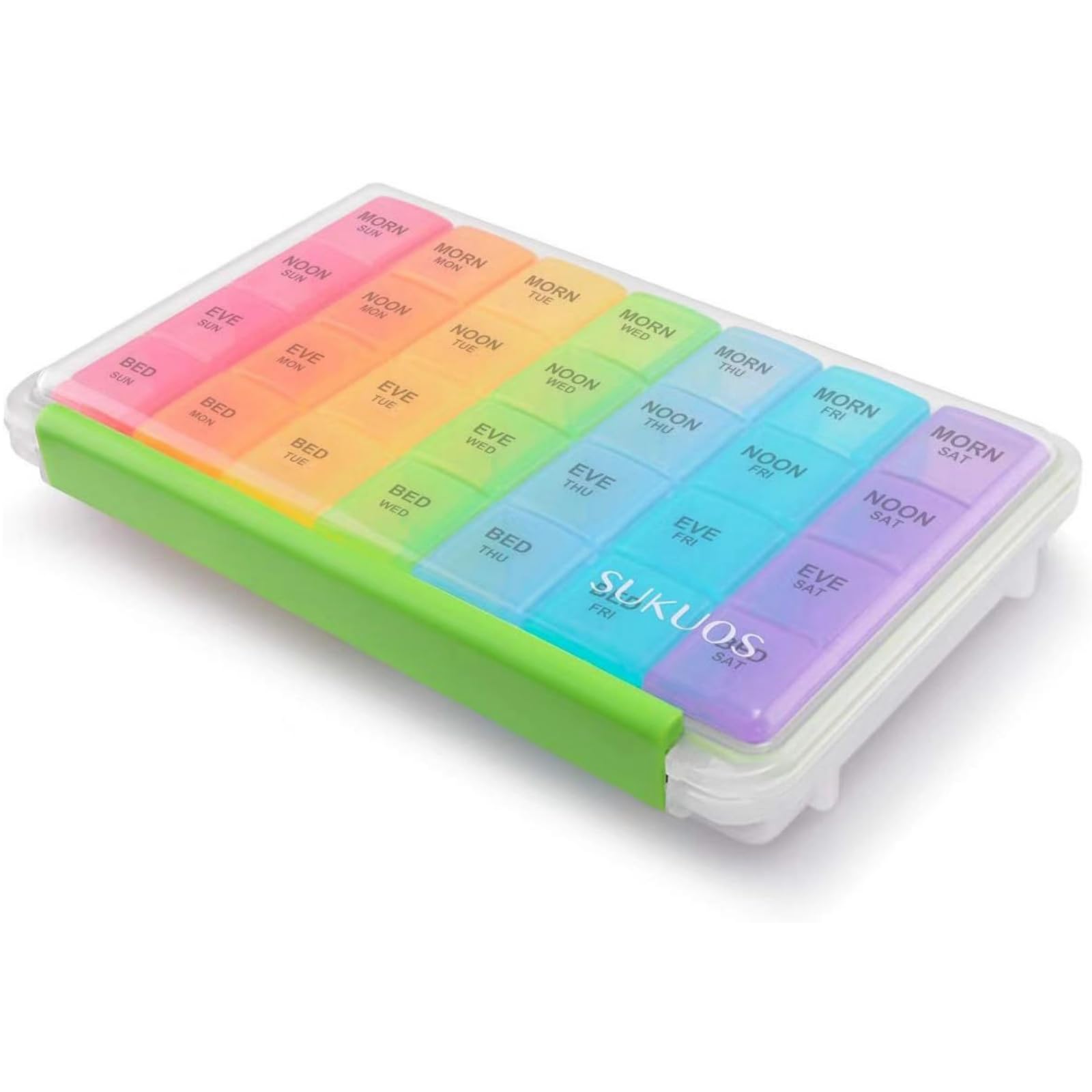 Sukuos Large Weekly Pill Organizer 7 Day (4 Times a Day), Moisture-Resistant Daily Pill Box Medicine Cases for Vitamin/Fish Oil/