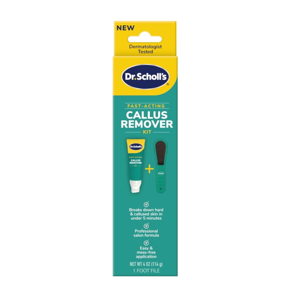 Dr. Scholl's Fast Acting Callus Remover Gel Kit, Hard Skin Removal, Smooth Soft Feet in Minutes, Salon Professional Formula, Mes