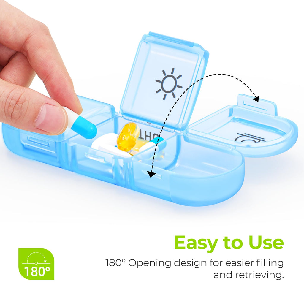 AUVON Weekly Pill Organizer 3 Times a Day, Large 7 Day Pill Box 3 Times a Day with Separate Container, Portable Pill Case for Me