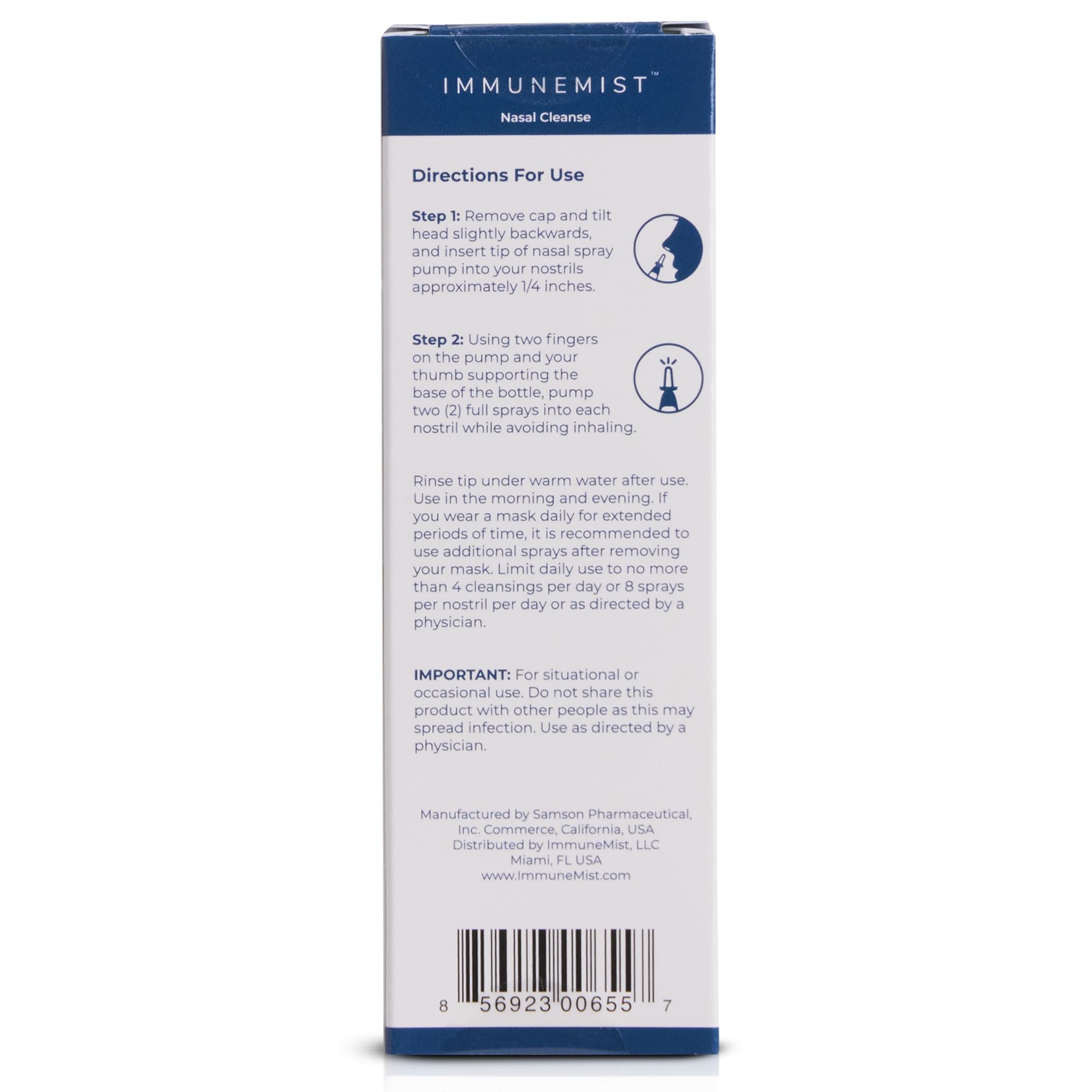ImmuneMist Nasal Cleanse - Doctor Recommended Anti Viral Nasal Iodine Spray Rinse Bottle Up to 250 Doses - Nasal Spray for Welln