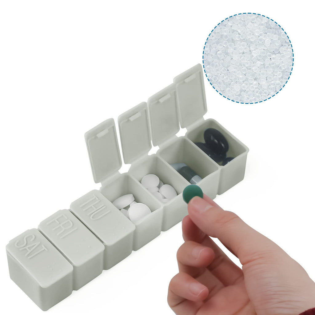 Fouews Weekly Small Pill Organizer, 7 Day Pill Case, Daily Vitamin Case Medicine Box, Pill Containers for Medicine Supplements F