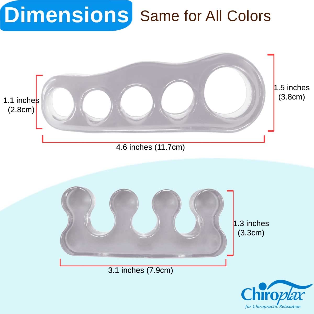 Chiroplax Gel Toe Separators Stretchers Spreader Spacer for Bunion Bunionette Relief Hammer Overlapping Toe Straightener Correct