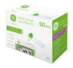GE333TS Blood Glucose Test Strips | 50-Count Pack |Gold Electrodes|Patented Test Strip Structure