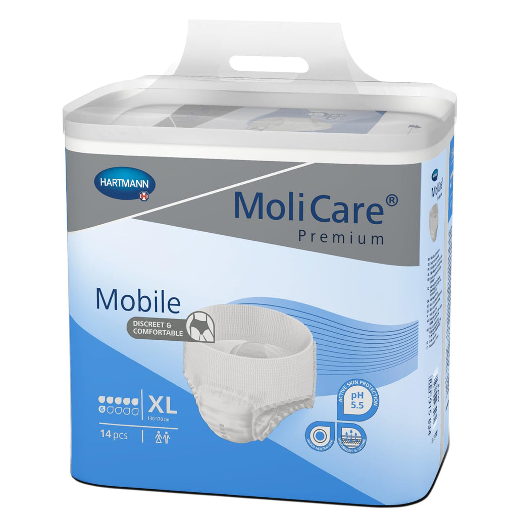 Hartmann-Conco MoliCare Mobile Protective Underwear, XL, 2000mL Absorbency Level, 51 to 67 Hip - Pack of 14