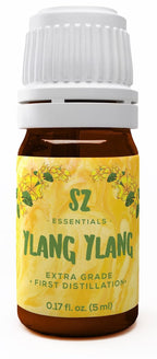 SZ Essentials Ylang Ylang Essential Oil - 100% Pure Natural and Undiluted- Extracted from Cananga Odorata var. Genuina - Floral 
