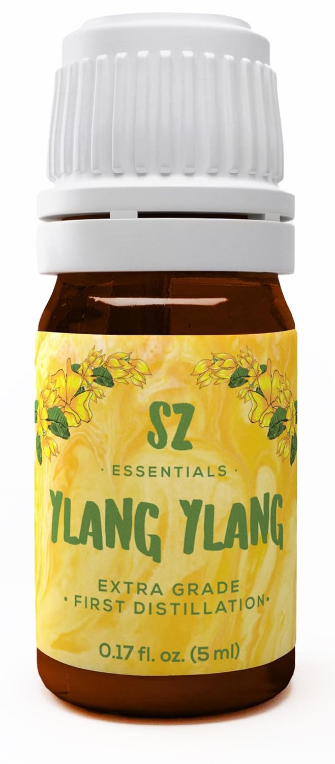 SZ Essentials Ylang Ylang Essential Oil - 100% Pure Natural and Undiluted- Extracted from Cananga Odorata var. Genuina - Floral 