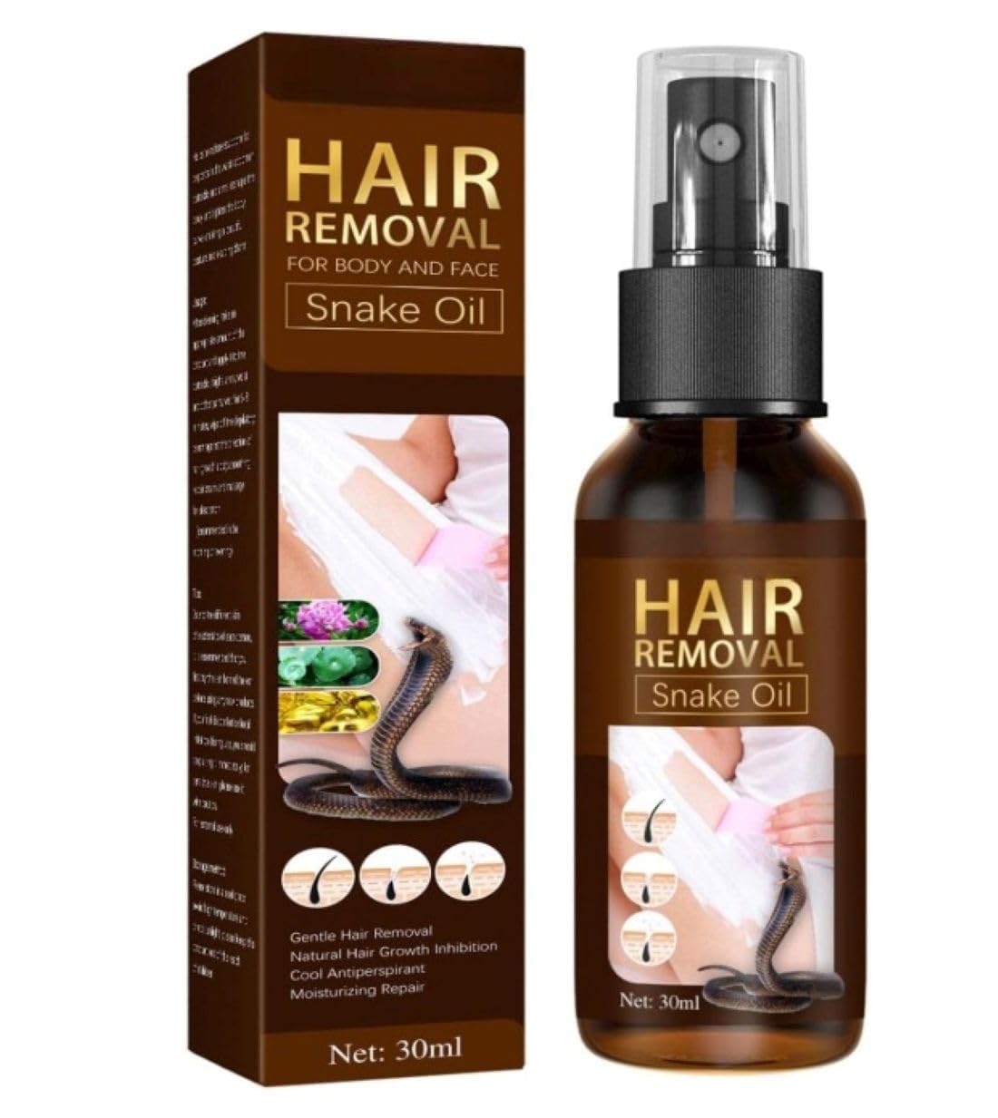 Hair Removal Spray for Women & Men | NonIrritating Depilatory Spray for Arms, Legs & Bikini Area | Gentle Hair Removal Inhibito