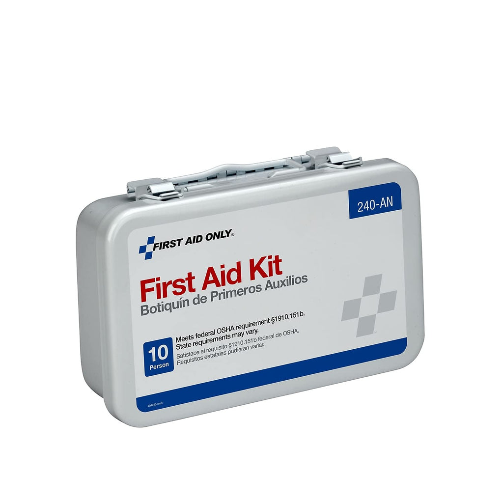 First Aid Only 240AN Unitized First Aid Kit for 10 People, 64-Pieces, OSHA/ANSI, Metal Case