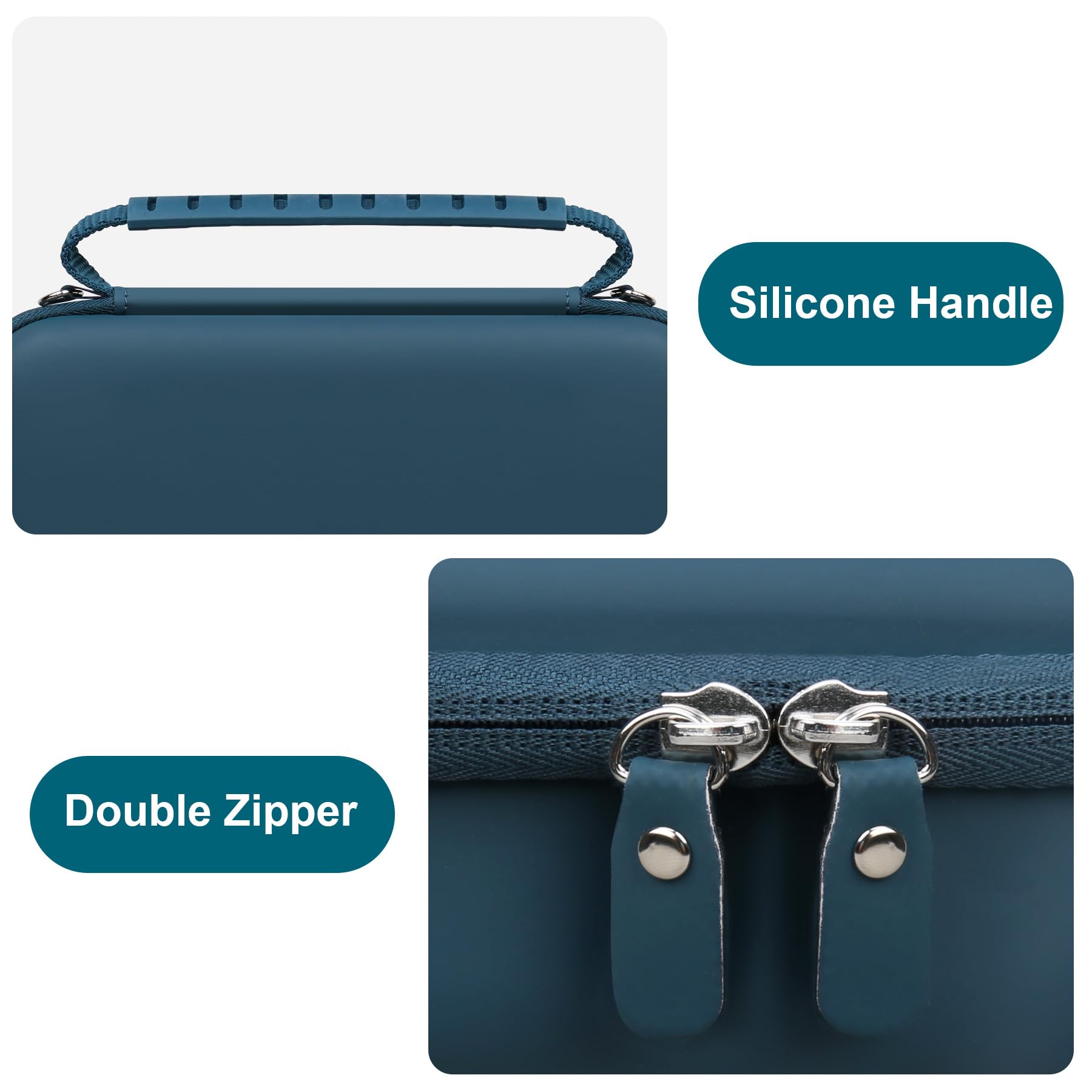 Canboc Carrying Case for Asthma Inhaler, Handheld Spacer for Adults and Kids, Masks, Hard Inhaler Box with Mesh Pocket fit Medic