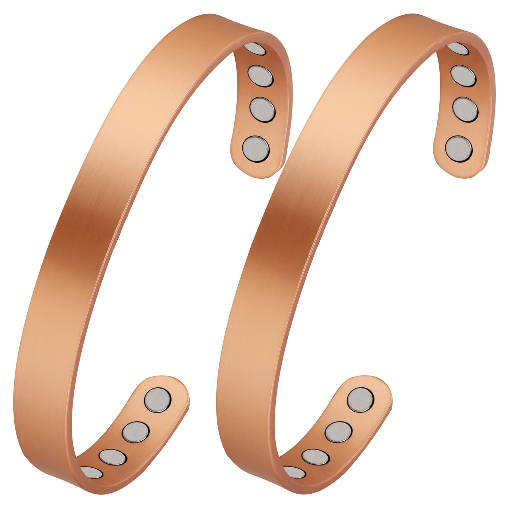 Feraco Copper Magnetic Bracelet for Men Women, 99.99% Pure Copper Cuff Bangle with Effective Neodymium Magnets, Adjustable Jewel
