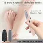 12 Pack Replacement Roller for Flawless Pedi, Replacement Head Refills Compatible with Finish Touch Flawless Pedi Electronic Too