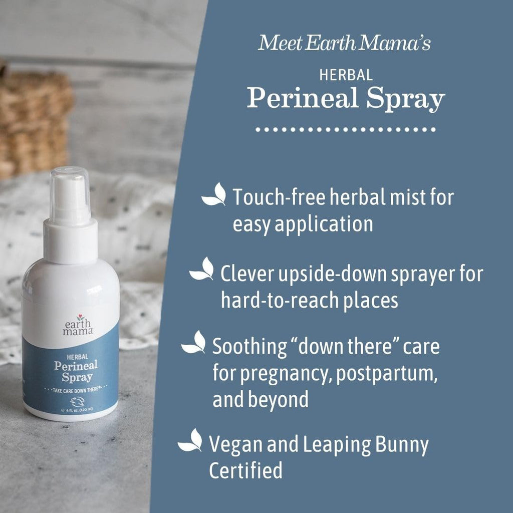 Earth Mama Herbal Perineal Spray | Safe for Pregnancy and Postpartum Recovery, Witch Hazel Natural Cooling Spray For After Birth