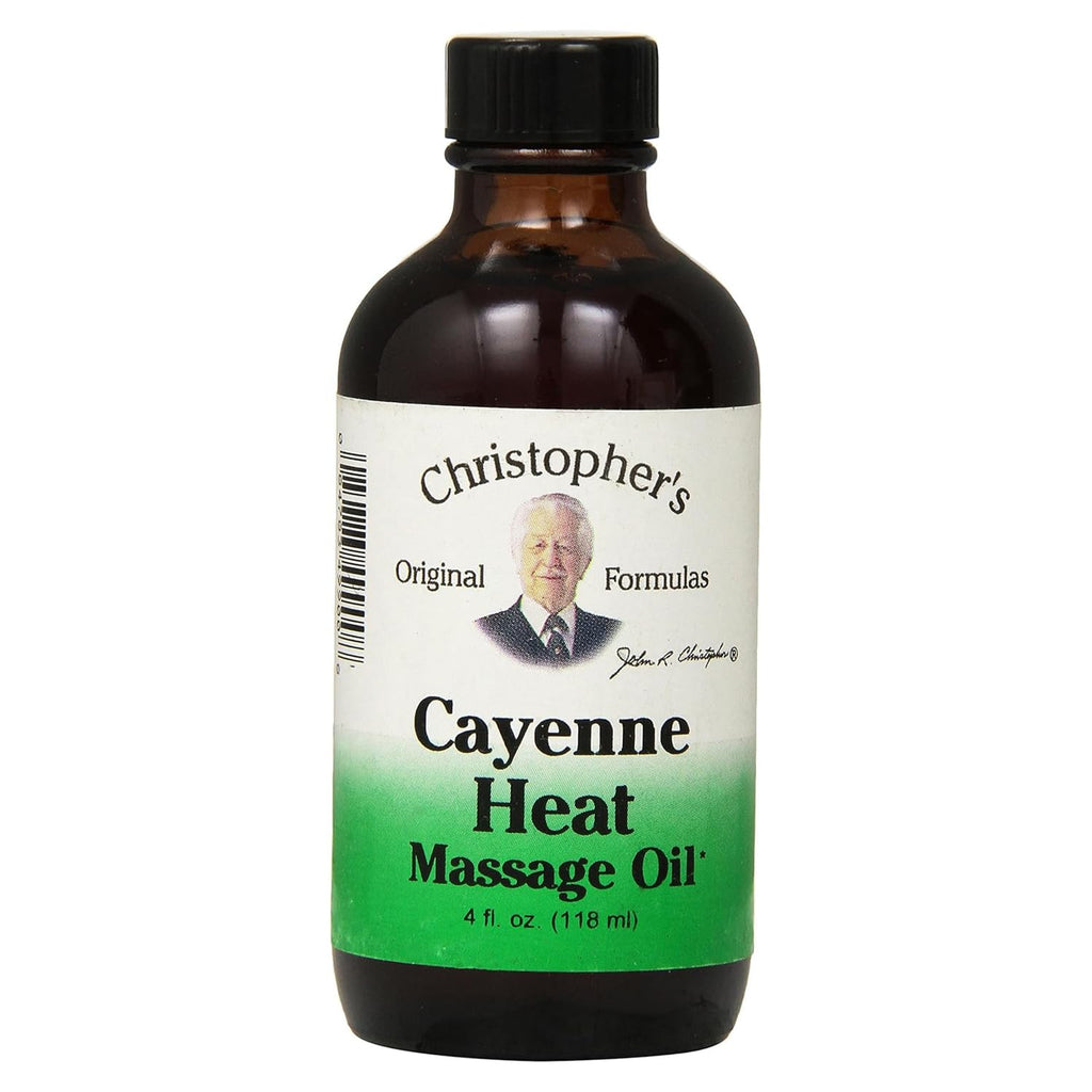 Christophers Original Formulas Cayenne Heat Massage Oil, 4 Fluid Ounce | Warming Sensation for Muscles & Joints | Natural Comfo