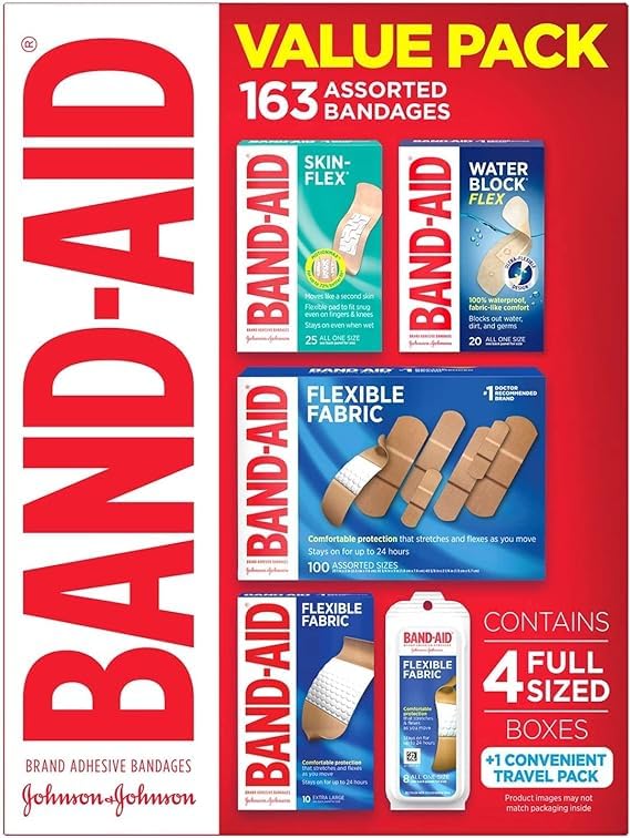 Generic Band-A.i.d Brand Adhesive Bandages Variety Pack (163 ct.), White