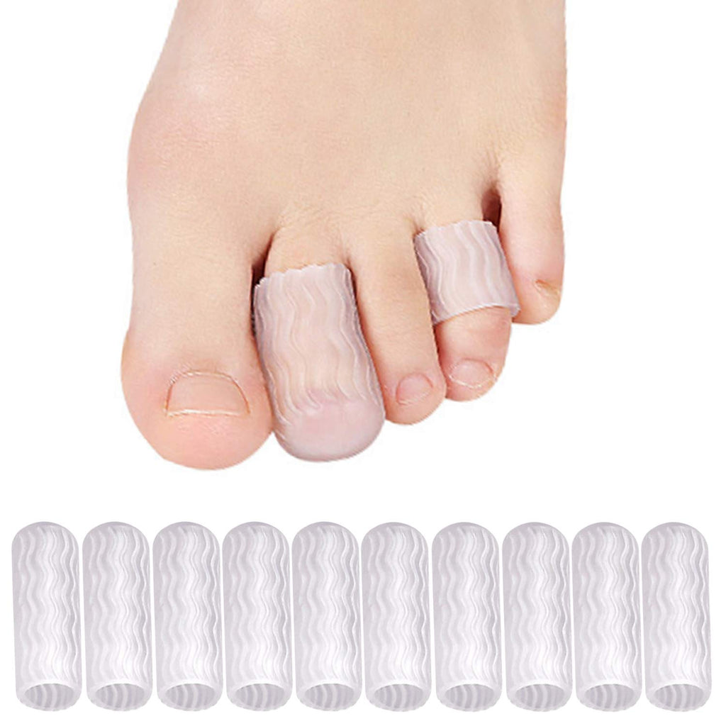 10 Pcs Silicone Toe Protectors, Toe Sleeves Callus Cushion Gel Toe Caps for Blisters, Corns, Toe Cracking, Pain Relief and Reduc
