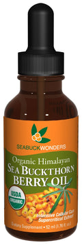 SeabuckWonders Sea Buckthorn Berry Oil, 100% Certified Organic, 1.76 FL OZ Bottle