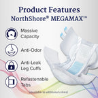 NorthShore MegaMax Tab-Style Briefs for Men and Women, Pink, Medium, Pack/10