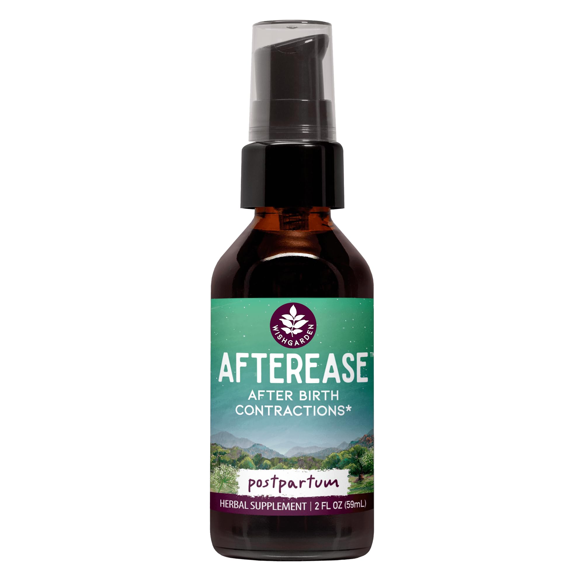 WishGarden Herbs AfterEase for After Birth Contractions - All-Natural Herbal Supplement with Cramp Bark & Black Haw Bark Soothes