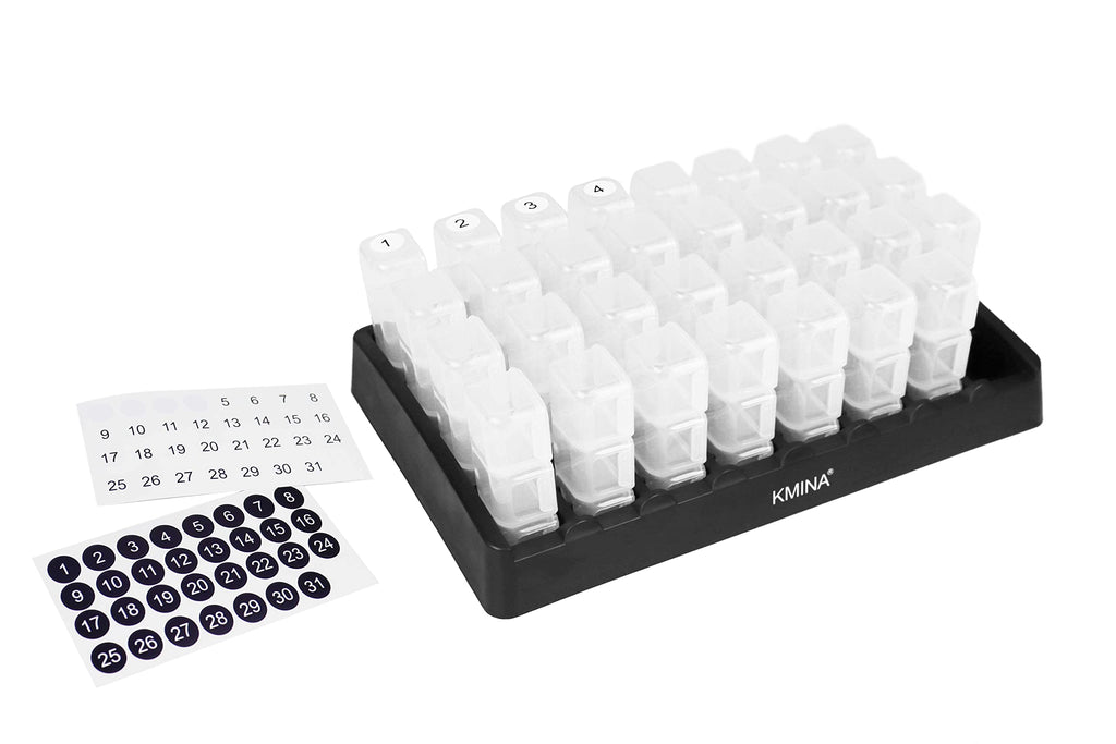 KMINA - Monthly Pill Organizer 3 Times a Day, 31 Days, Vitamin Box Large