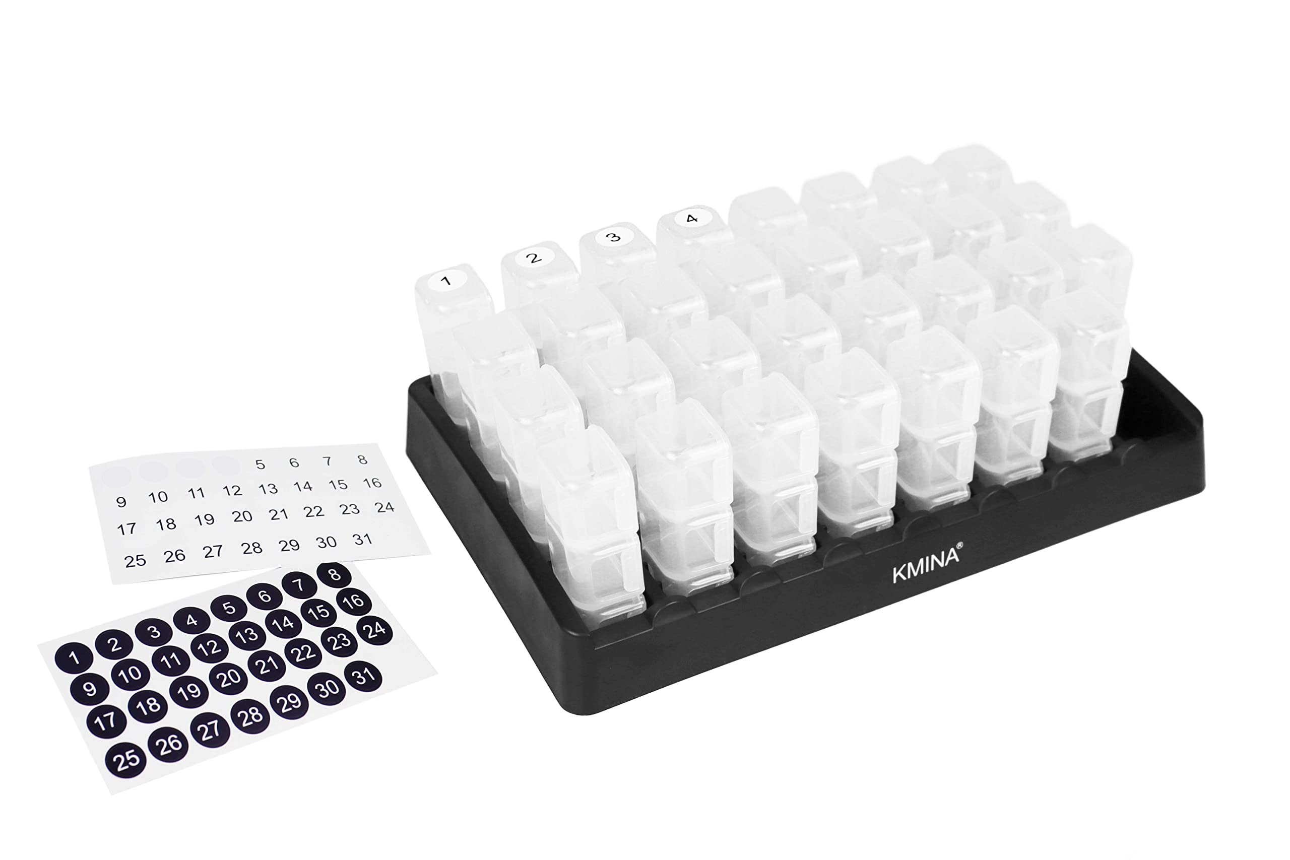 KMINA - Monthly Pill Organizer 3 Times a Day, 31 Days, Vitamin Box Large