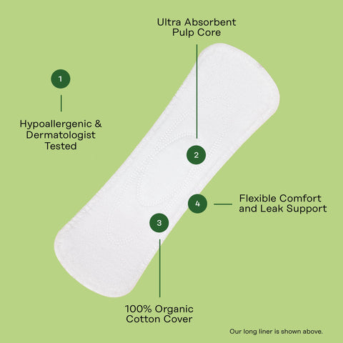 The Honey Pot Company - Herbal Panty Liners for Women - Long Panty Liners - Infused w/Essential Oils for Cooling Effect & Organi