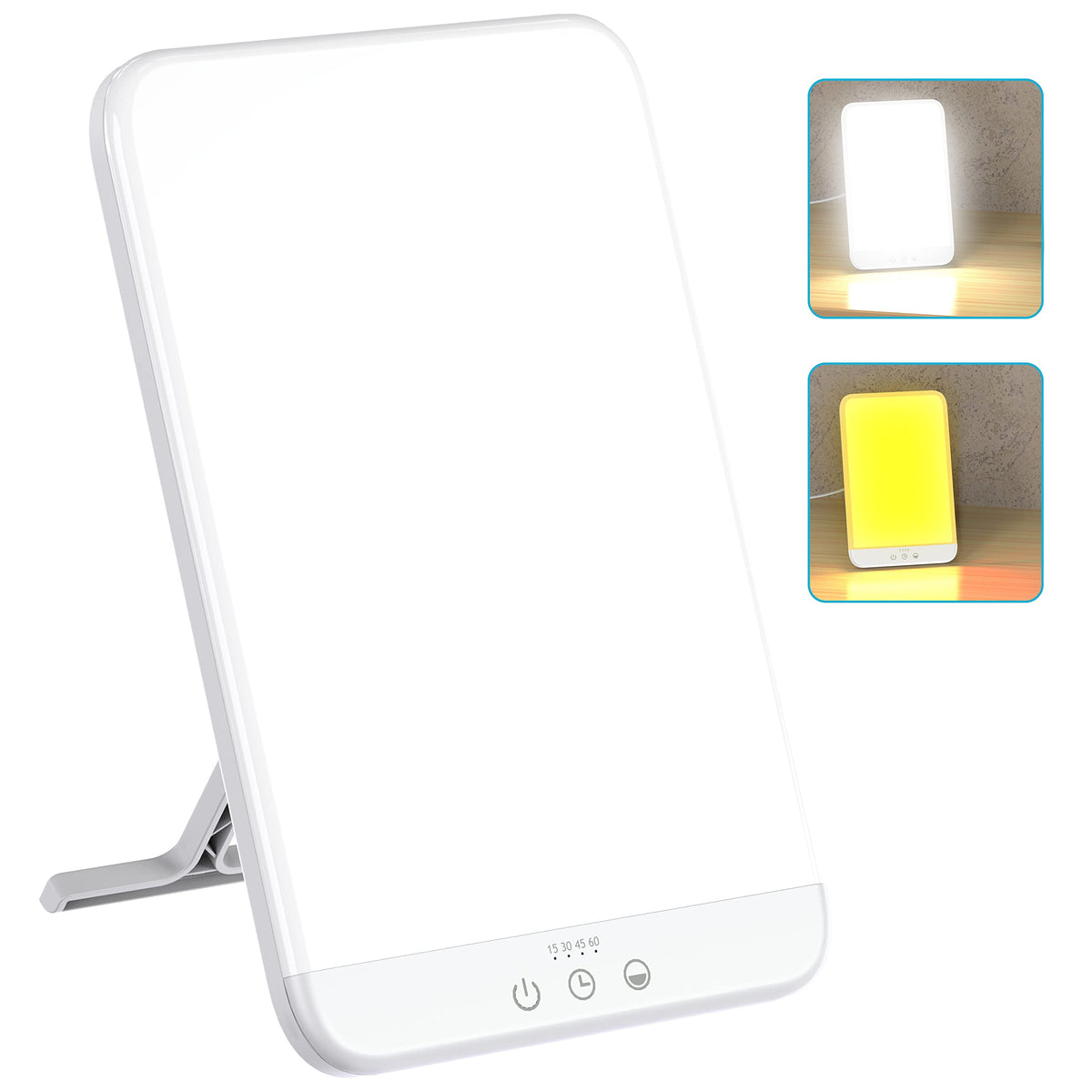 Wobrikosee Light Therapy Lamp, UltraThin UVFree 10000 Lux Therapy Light, Timer Function, Adjustable Brightness Levels, Two Col
