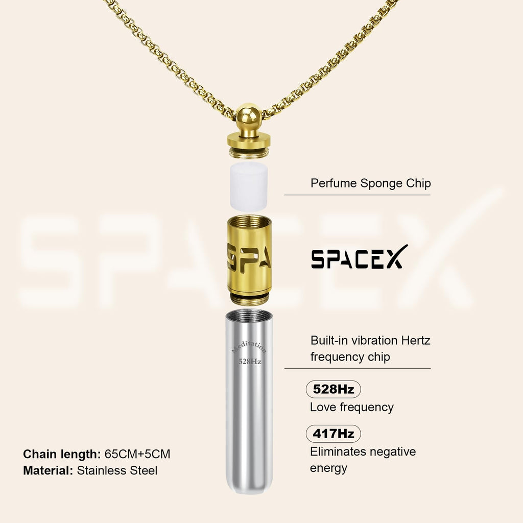 Milumber 528 Hz Breathing Necklace, Breathlink Quit Smoking Tool, Meditation Necklace, with Diffuser, Anxiety and Stress Relief