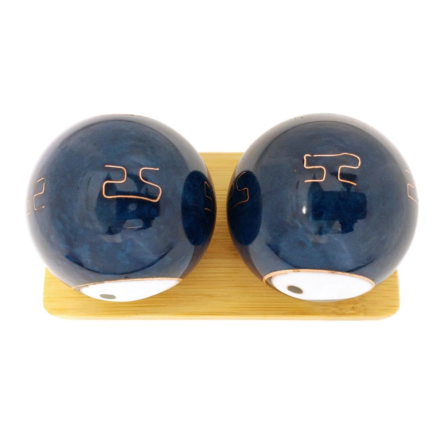 Top Chi Yin Yang Baoding Balls with Bamboo Stand (Medium 1.6 Inch)