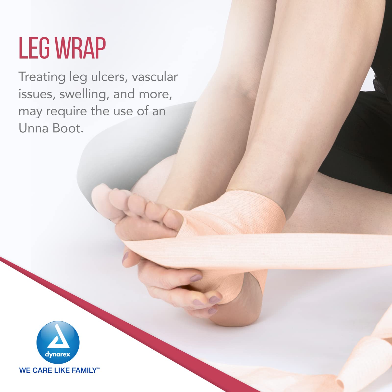 Dynarex 3455 Unna Boot Bandage, Individually Packaged, Provides Customized Compression, With Calamine, Soft Cast, 3 '' x 10 Yard