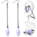 Misdary Earplug Earrings with Case Soft Silicone Earplugs Hanger for Concert, Music Festival, DJs, Nightclub, Traveling, Drummer