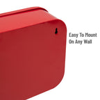 Mind Reader First Aid Box, Emergency Kit, Medical Supply Organizer, Wall Mountable, Metal, 12.25 L x 9.25 W x 4.25 H, Red