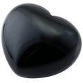SUNYIK Natural Black Obsidian Carved Puff Heart Pocket Stone,Healing Palm Crystal Pack of 1(1.6'')