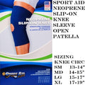 Sportaid, Knee Sleeve, Open Patella, Blue Neoprene, Large of size: 15 - 17 inches - 1 ea