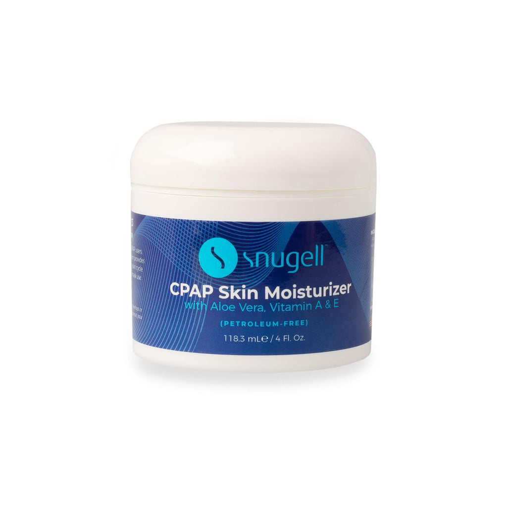 Snugell CPAP Skin Moisturizer Daily Face Cream - 4 Fl. Oz. Each - Aloe Vera, Vitamin A & E - Petroleum-Free Formula - Hydrates &