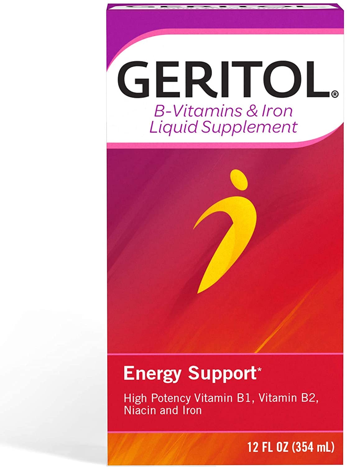 Geritol Liquid Energy Support, High Potency B-Vitamin & Iron Liquid Supplement, 12 Fl Oz (Pack of 3)