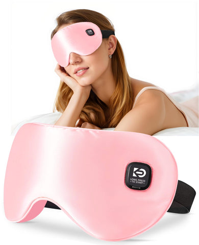 Wireless Heated Eye Mask Pink for Dry Eyes Eye Strain Stye, Rechargeable Heated Sleeping Eye Mask Suitable for Airplane, Busines