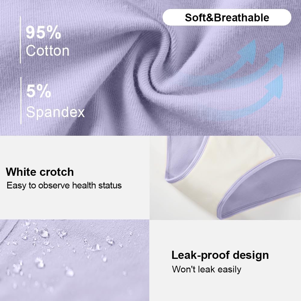 BATTEWA Mid-Waist Incontinence Underwear for Women Leak Proof Panties Protective Briefs for Bladder Control Washable Absorbency