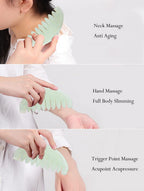 LEOSENSE Scalp Massage Comb, Scalp Massager for Hair Growth, Head Scratcher for Itchy Scalp, Natural Gua Sha Jade Stone, Acupres