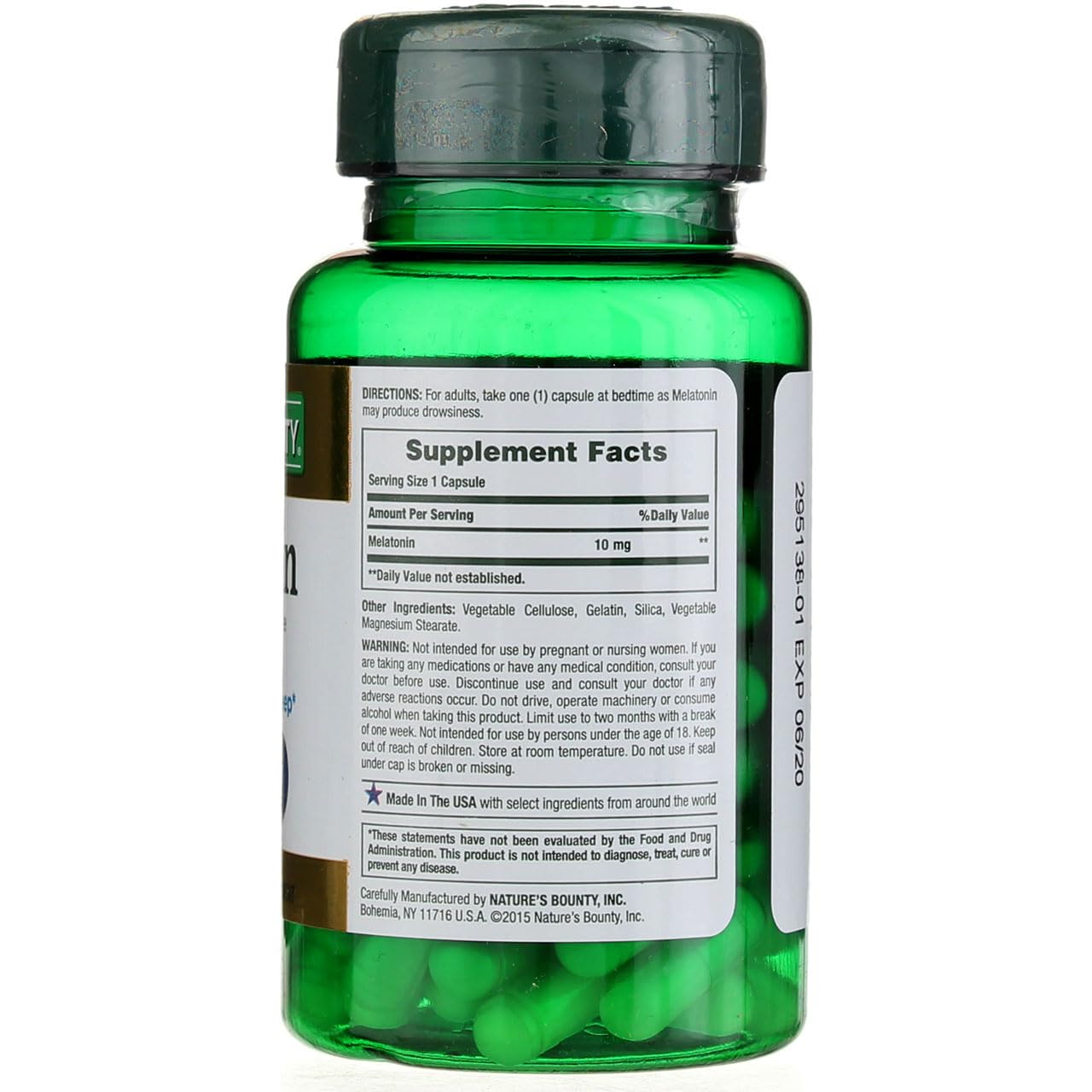 Nature's Bounty Melatonin 10mg Capsules, 60 Count (Pack of 4)