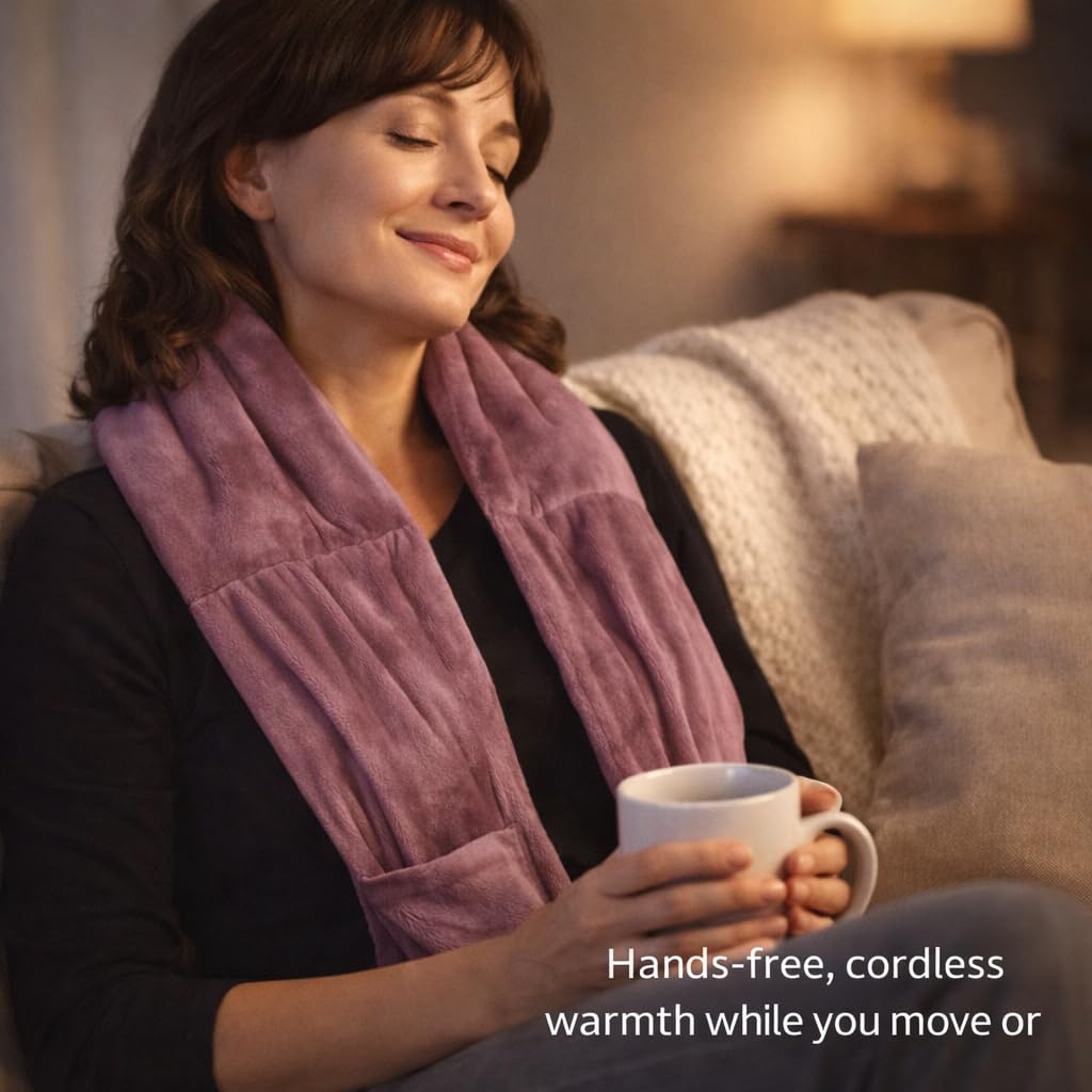 Warming Scarf for Soothing Hot/Cold Aromatherapy, Winter Warm Scarves with Pocket