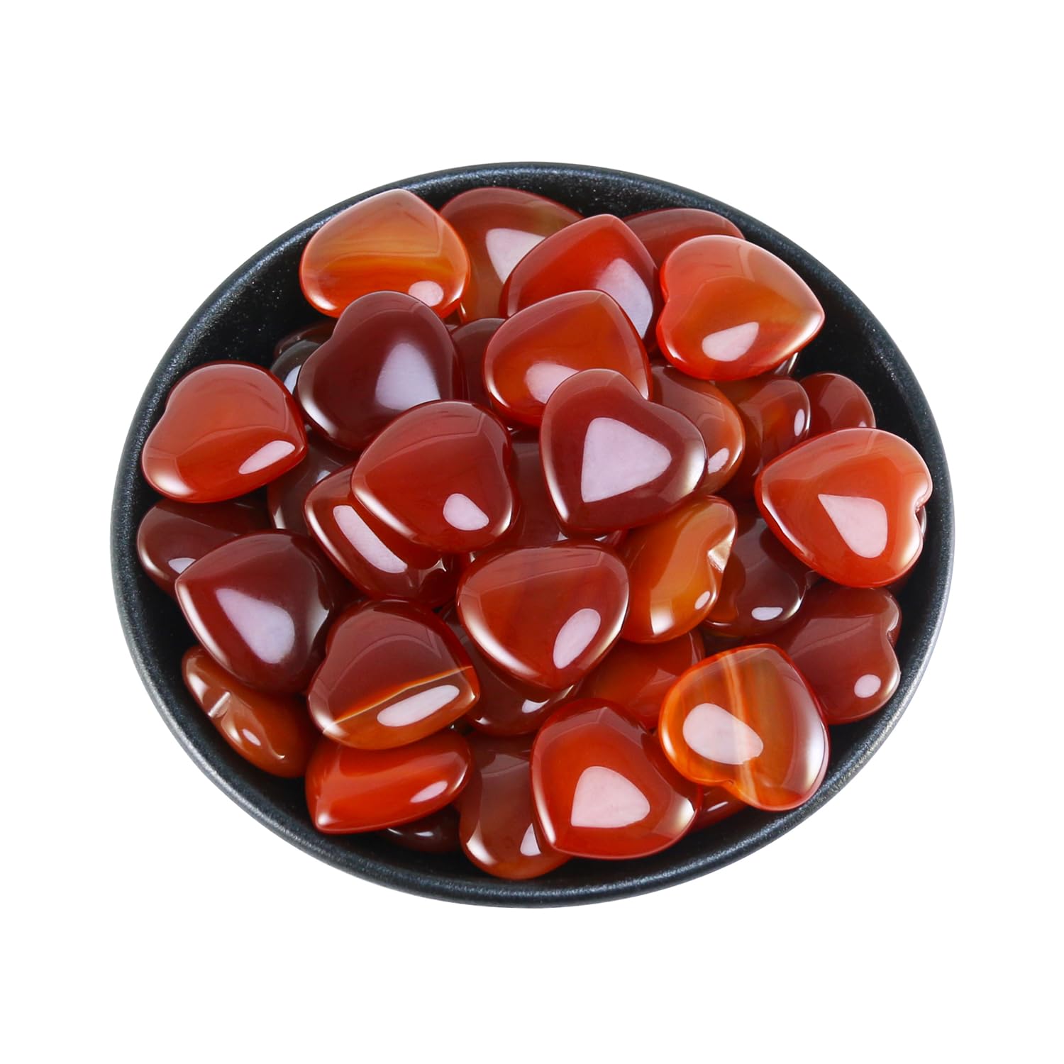 Nvzi Tumbled Polished Natural Carnelian Crystals Heart Stones, Crystals and Healing Stones Quartz Bulk for Wicca, Reiki, Healing
