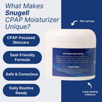 Snugell CPAP Skin Moisturizer Daily Face Cream - 4 Fl. Oz. Each - Aloe Vera, Vitamin A & E - Petroleum-Free Formula - Hydrates &